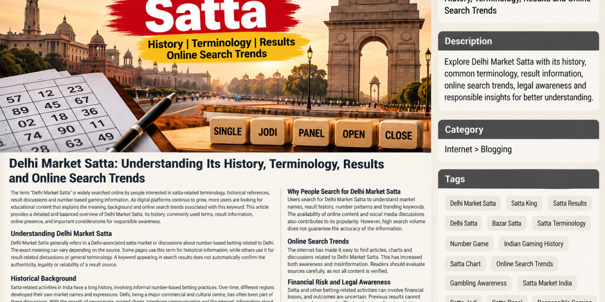 Delhi Market Satta: Understanding Its History, Terminology, Results and Online Search Trends
