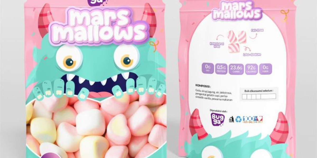 Printed Custom Marshmallow Mylar Bags For Retail