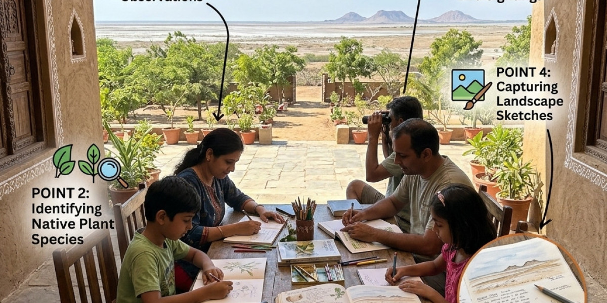 Can I plan a family nature diary activity while staying at a homestay in Bhuj?